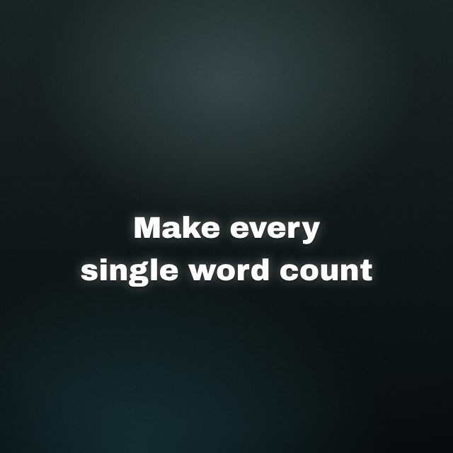 The Delhi caption style on the line “Make every single word count”