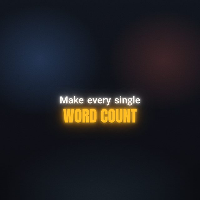 The Limelight caption style on the line “Make every single word count”