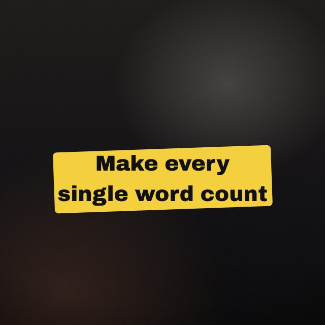 The Scribble caption style on the line “Make every single word count”